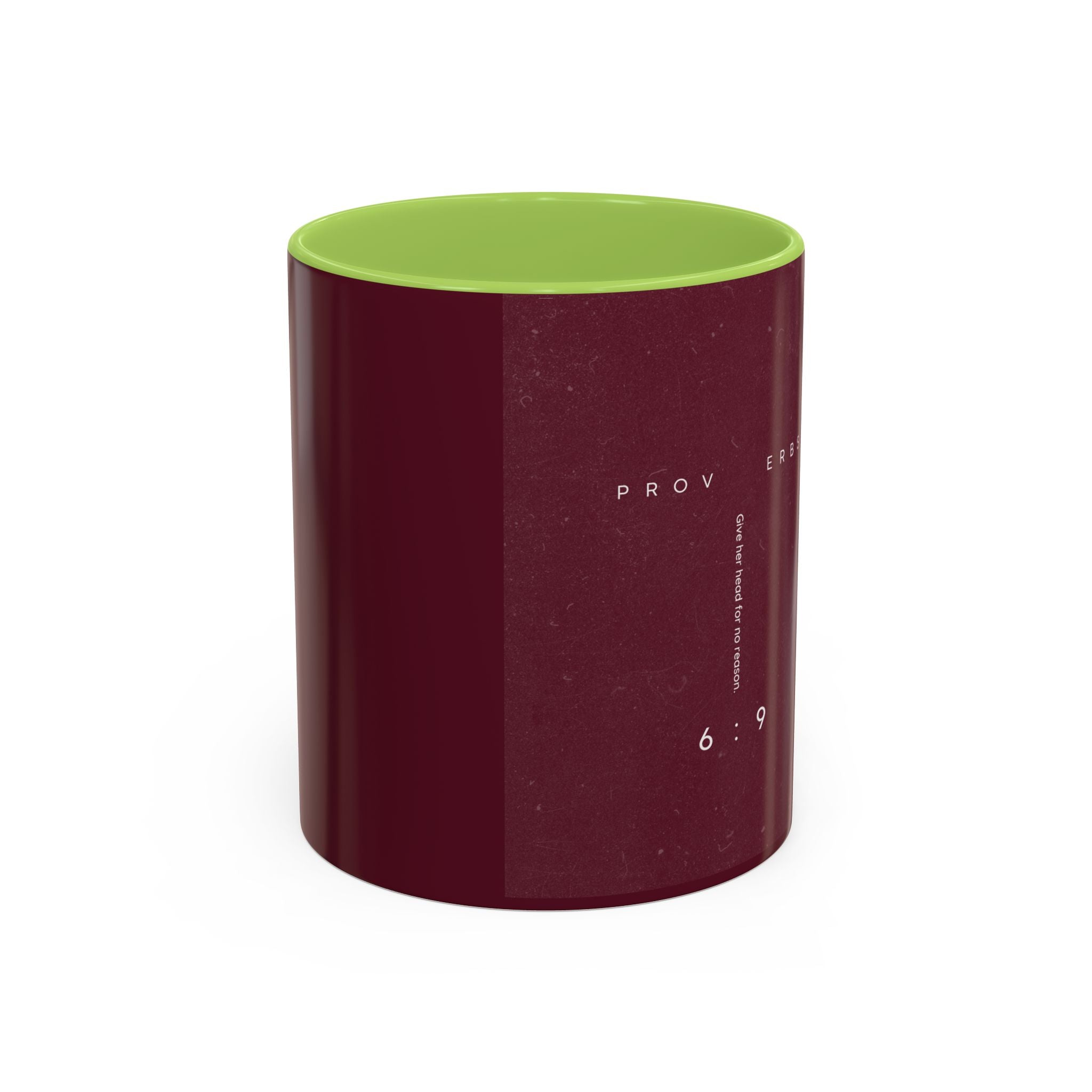Proverbs 6:9 Burgundy Accent Coffee Mug – Inspirational Scripture Ceramic Mug