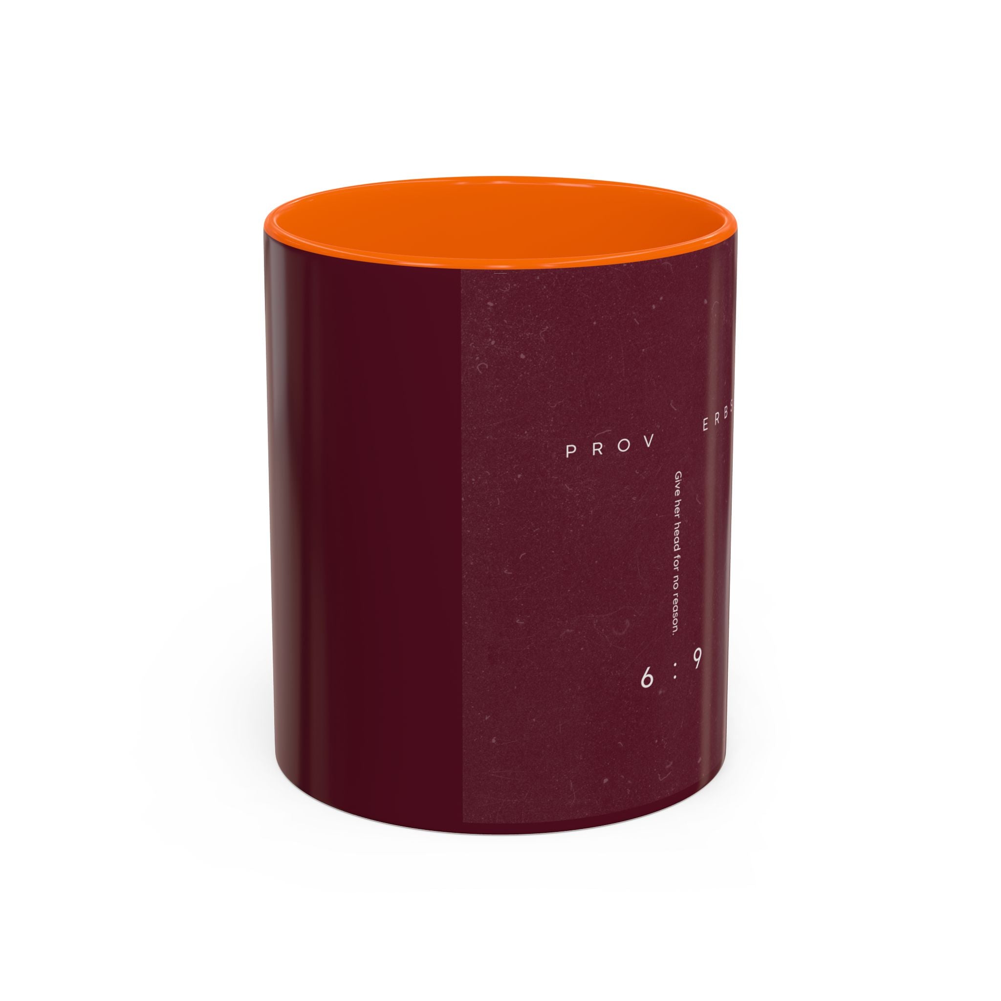 Proverbs 6:9 Burgundy Accent Coffee Mug – Inspirational Scripture Ceramic Mug