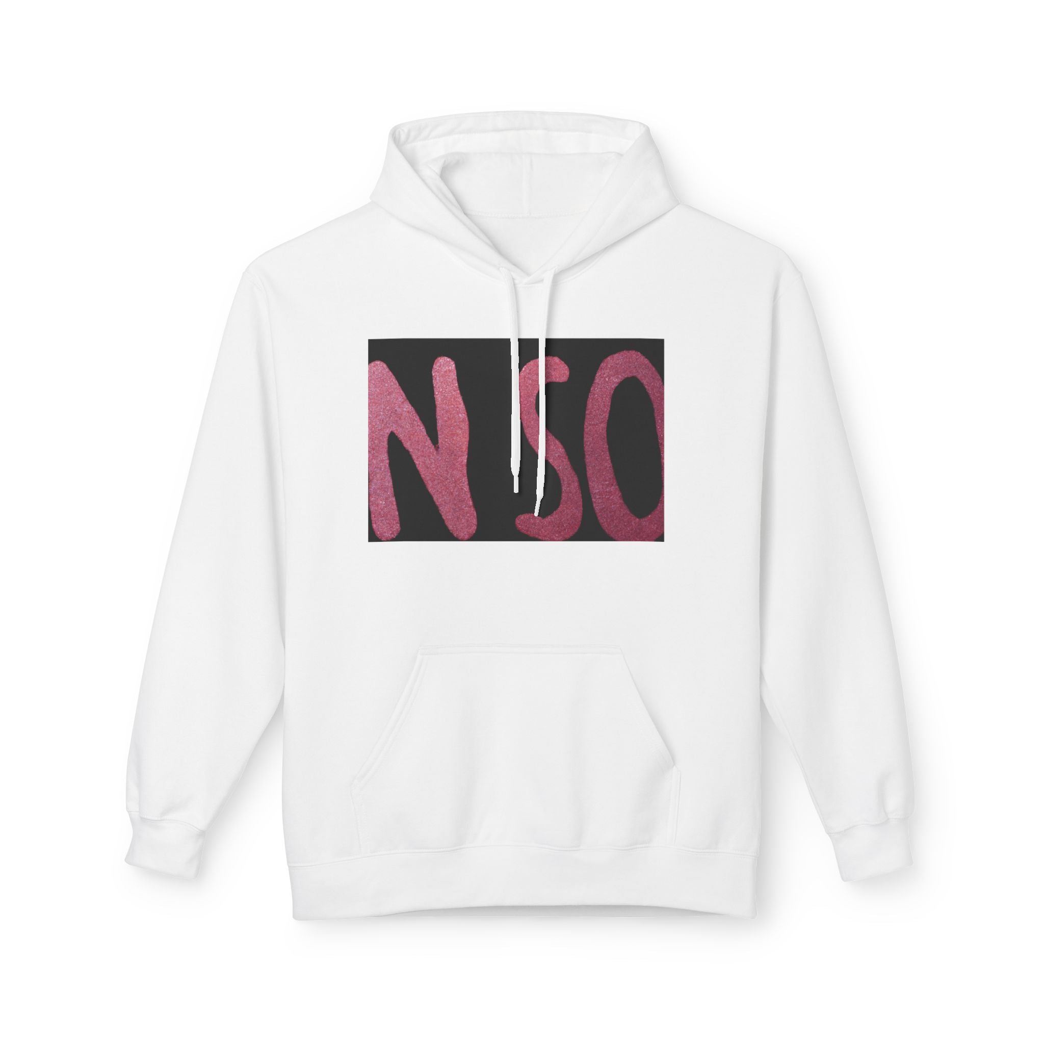 NSO Graphic Hoodie — Pink Brushstroke Logo Pullover