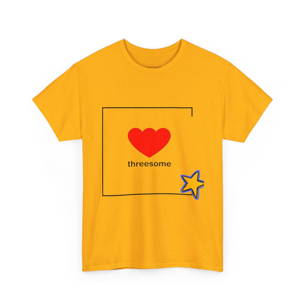 Threesome Heart Graphic Tee — Cute Star Accent Casual T-Shirt