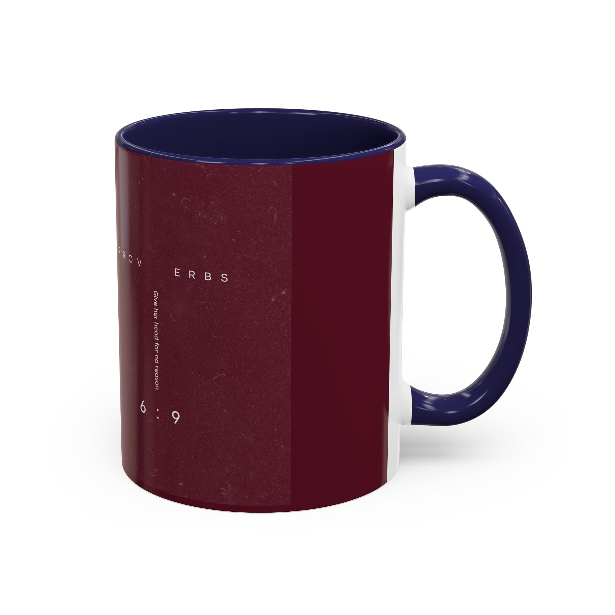 Proverbs 6:9 Burgundy Accent Coffee Mug – Inspirational Scripture Ceramic Mug