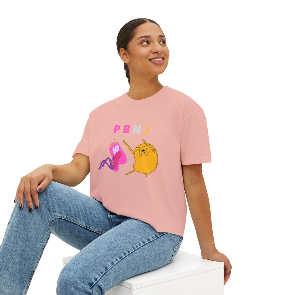PB&J Cartoon Women's Boxy Tee — Cute Peanut Butter & Jelly Graphic T-Shirt