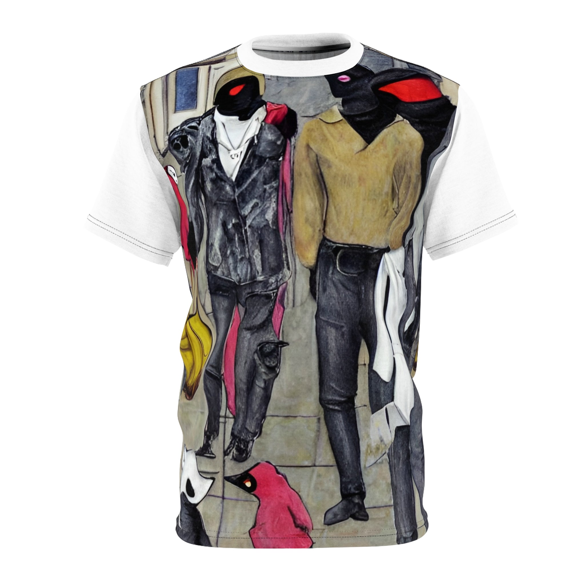 Bird-Head Fashion Print Tee — Artistic Streetwear All-Over-Print