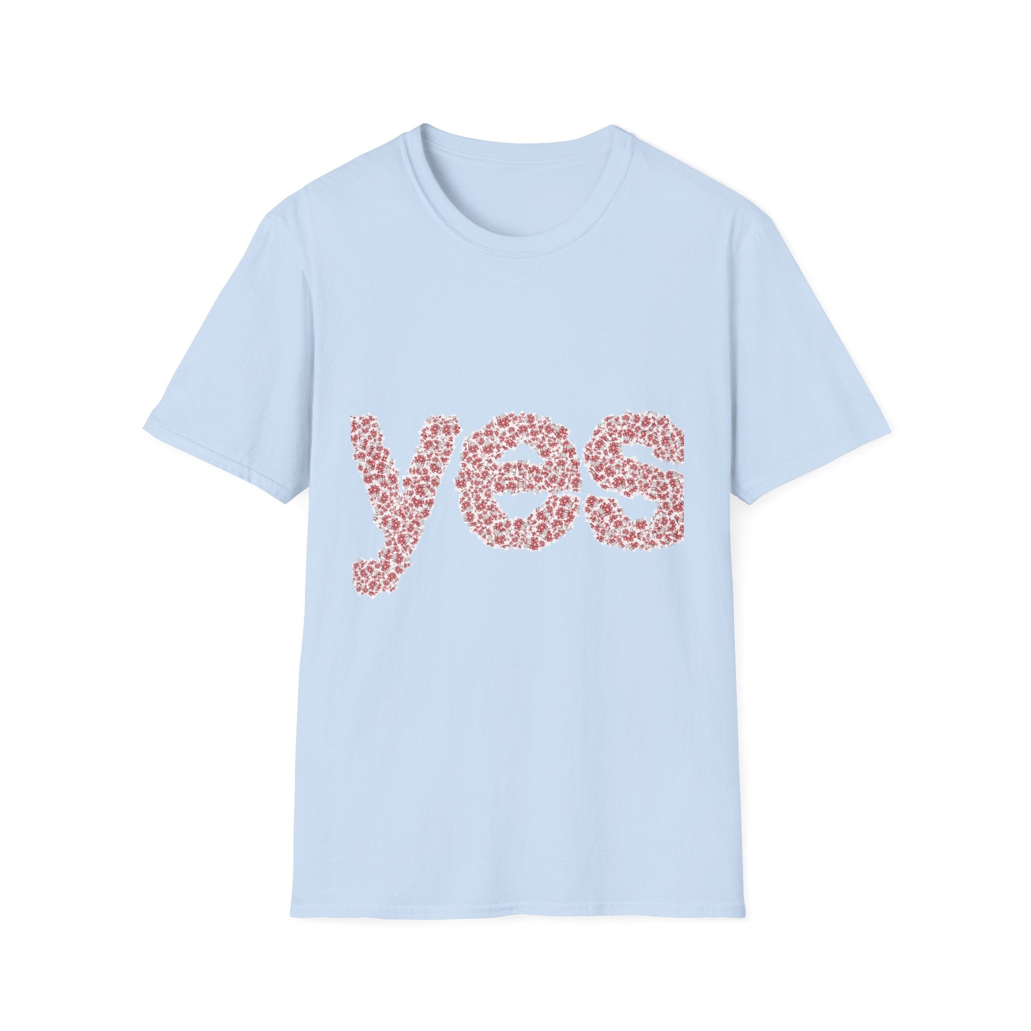 Yes Floral Graphic T-Shirt — Pink Petal Typography Tee