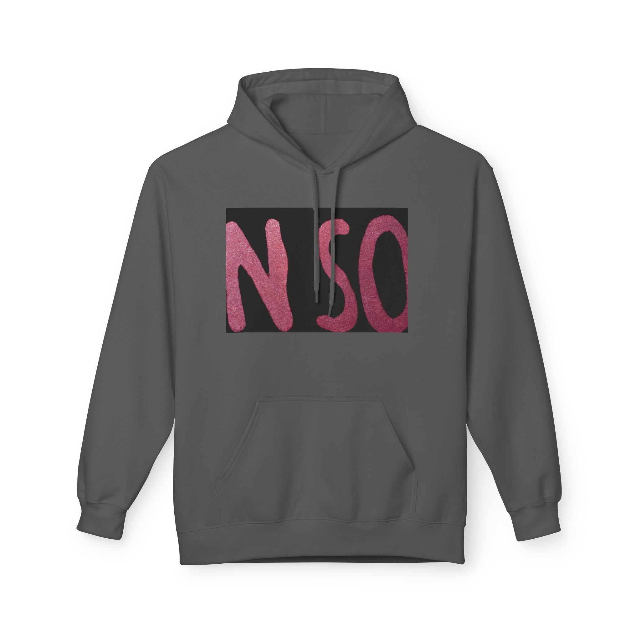 NSO Graphic Hoodie — Pink Brushstroke Logo Pullover