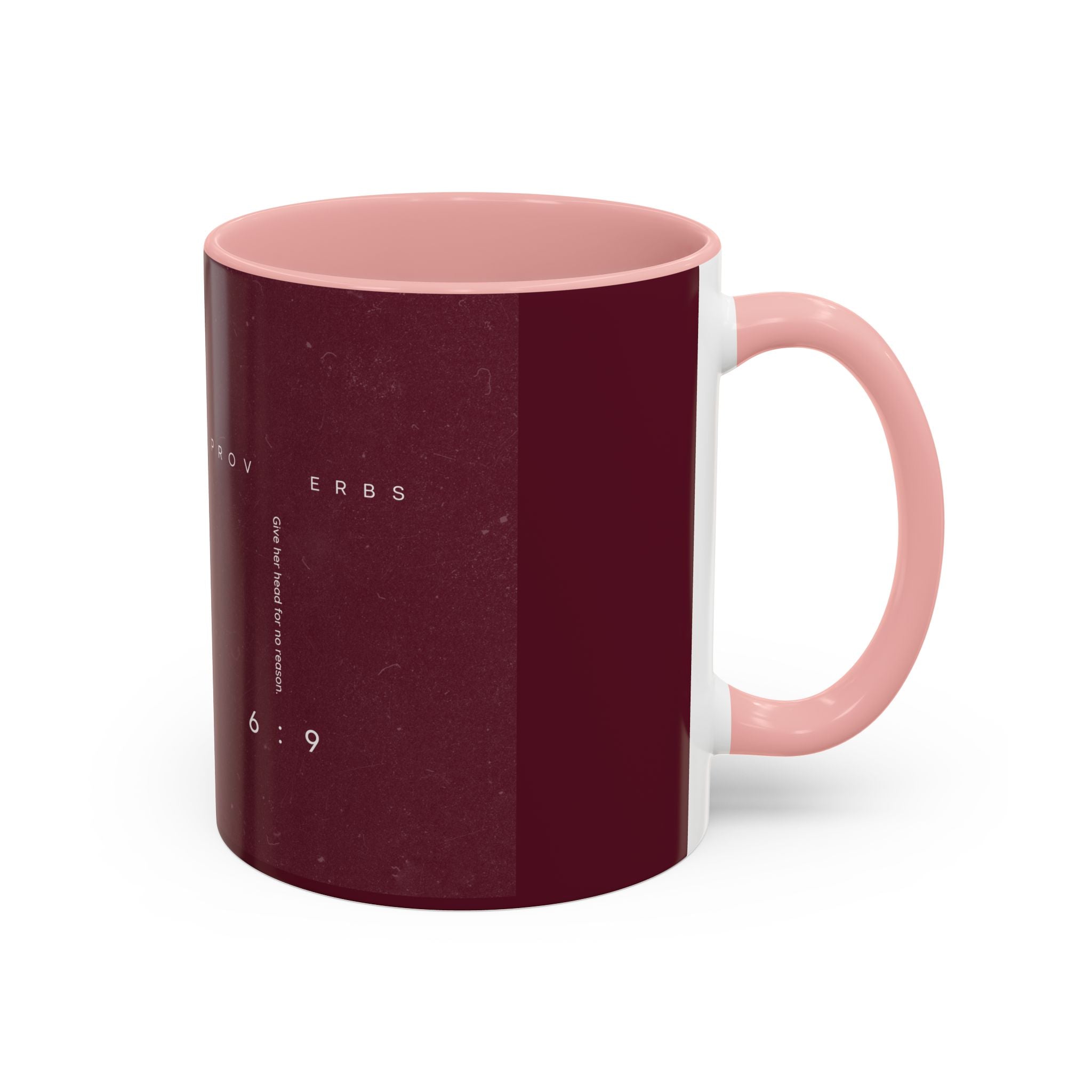 Proverbs 6:9 Burgundy Accent Coffee Mug – Inspirational Scripture Ceramic Mug