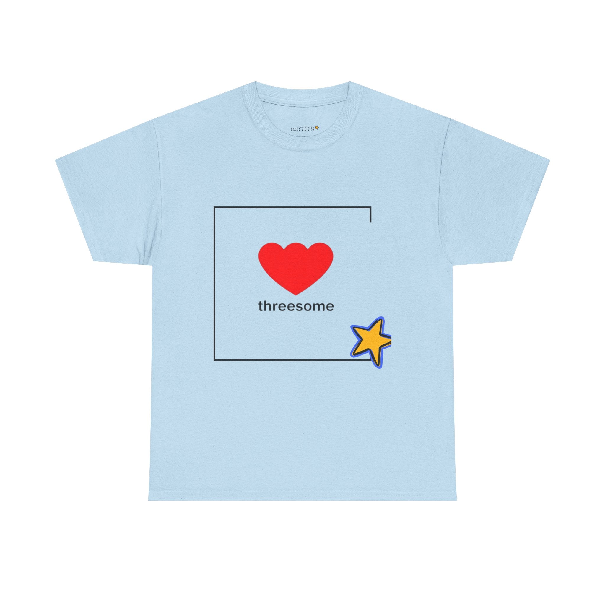 Threesome Heart Graphic Tee — Cute Star Accent Casual T-Shirt