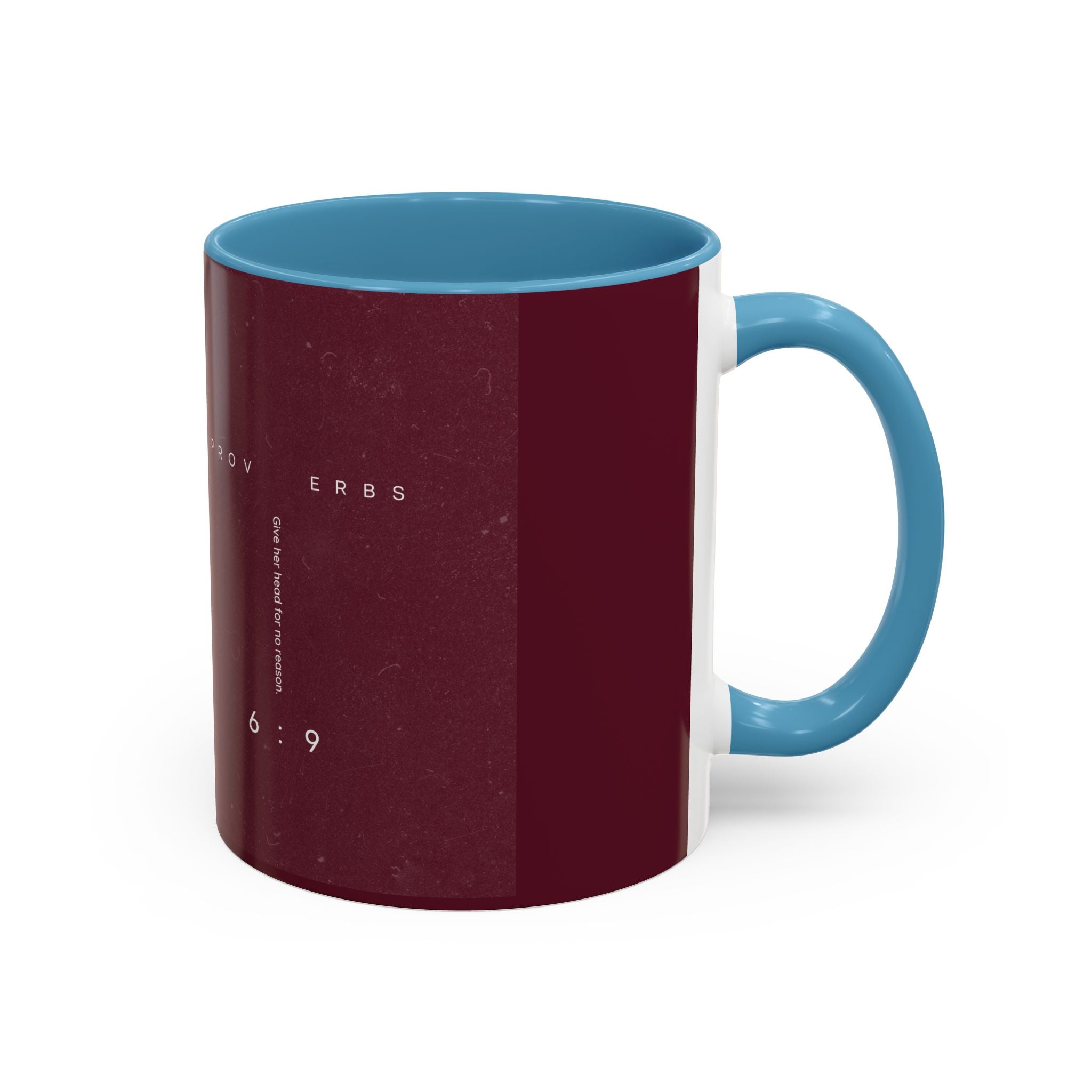 Proverbs 6:9 Burgundy Accent Coffee Mug – Inspirational Scripture Ceramic Mug