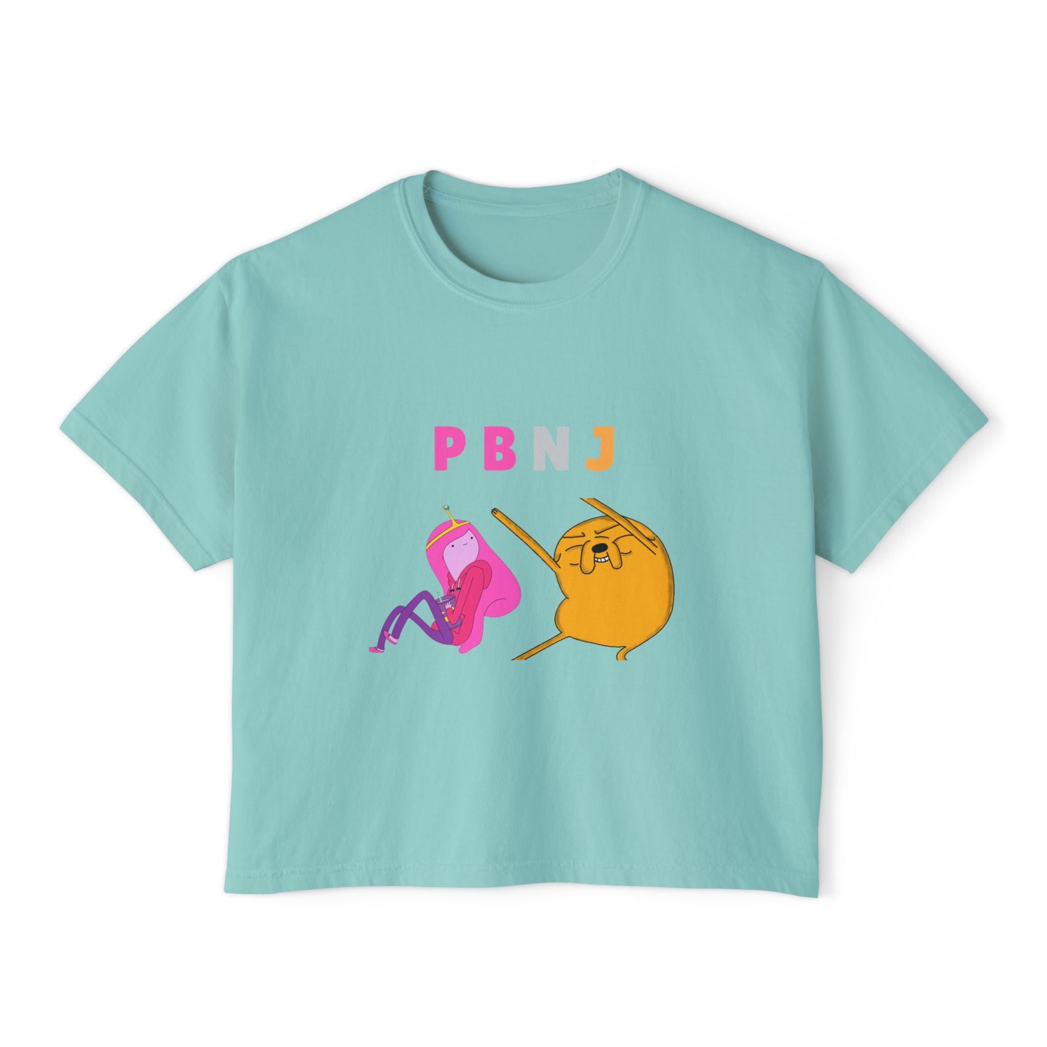 PB&J Cartoon Women's Boxy Tee — Cute Peanut Butter & Jelly Graphic T-Shirt