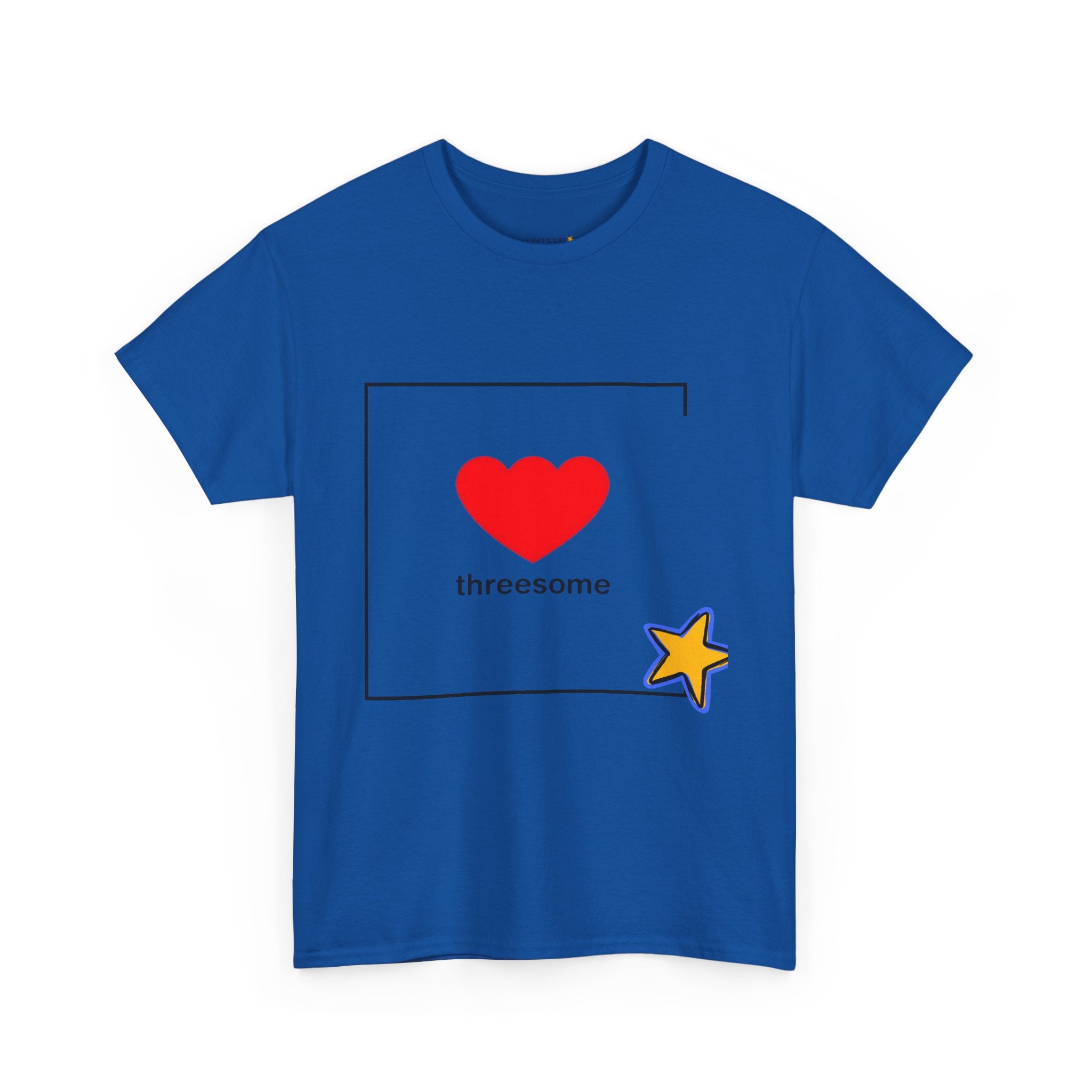 Threesome Heart Graphic Tee — Cute Star Accent Casual T-Shirt