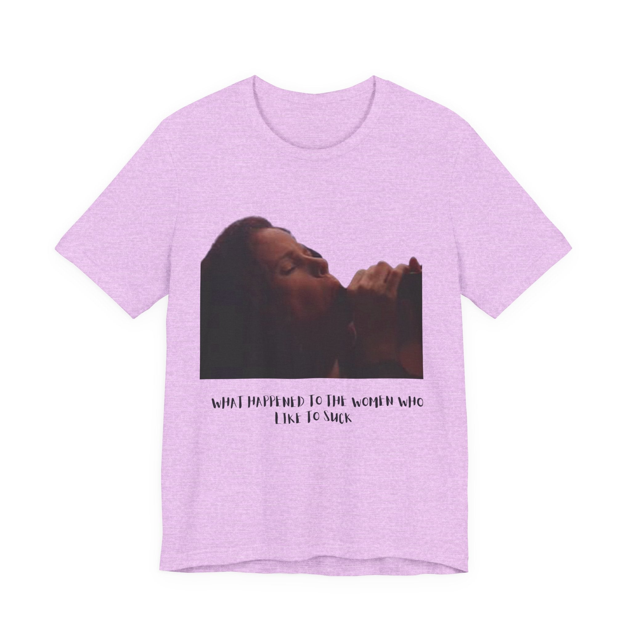 T‑Shirt — Vintage Moody Photo Tee with 'What I Happen to Be Nice to Suck' Text