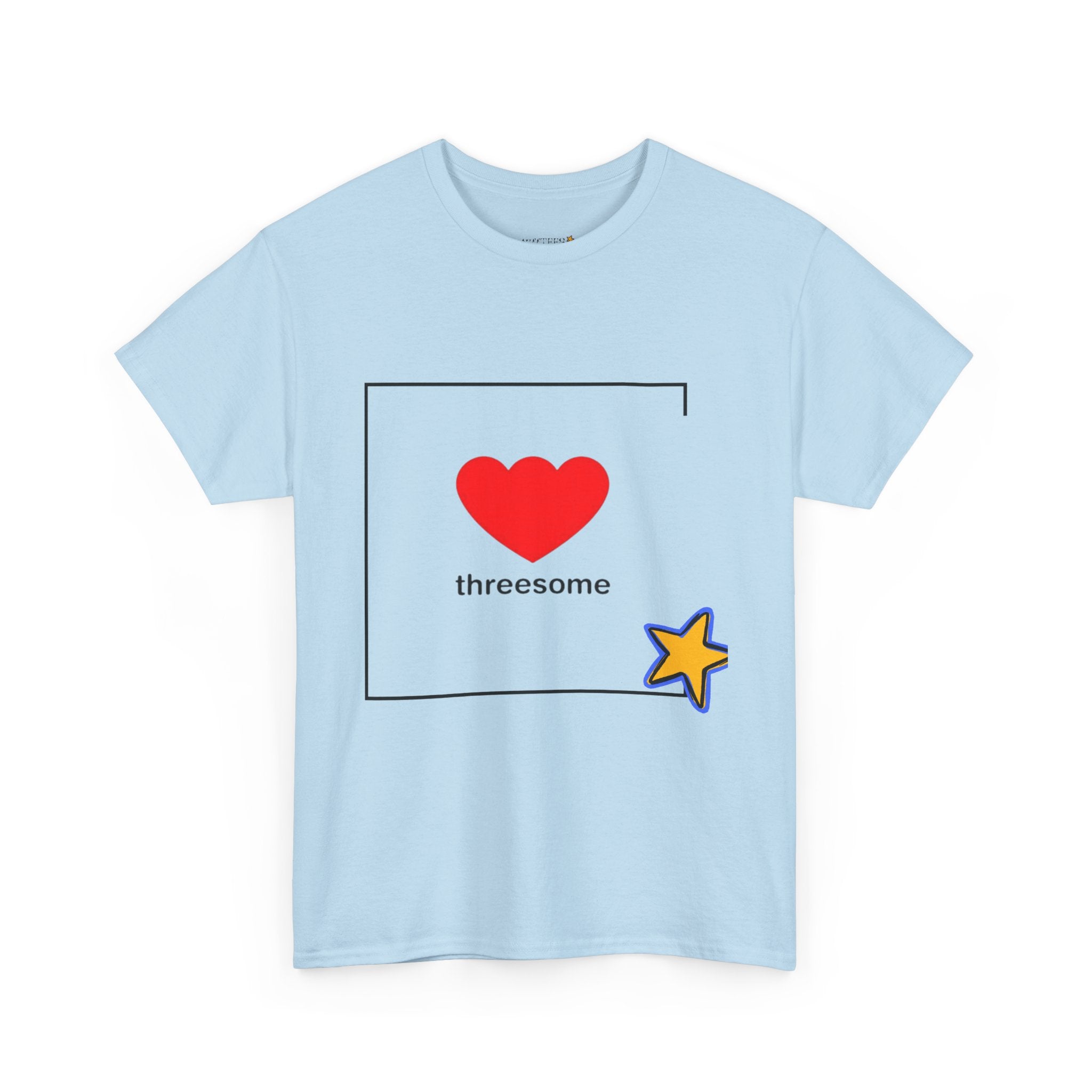 Threesome Heart Graphic Tee — Cute Star Accent Casual T-Shirt