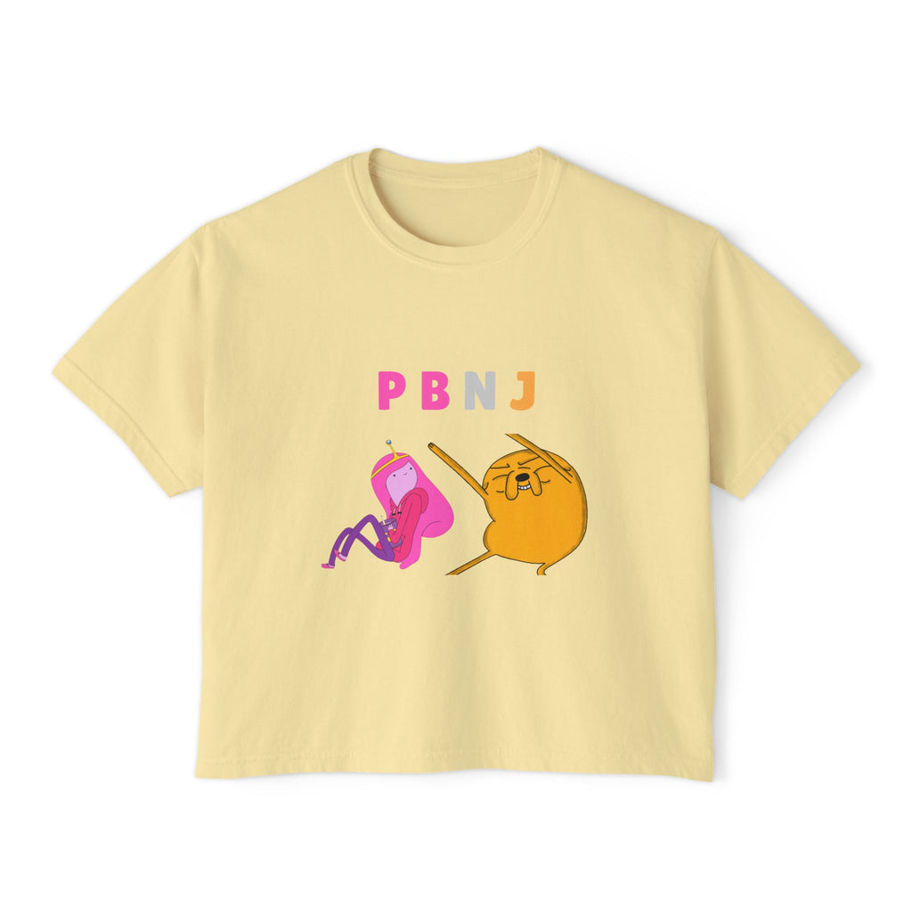 PB&J Cartoon Women's Boxy Tee — Cute Peanut Butter & Jelly Graphic T-Shirt