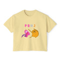 PB&J Cartoon Women's Boxy Tee — Cute Peanut Butter & Jelly Graphic T-Shirt