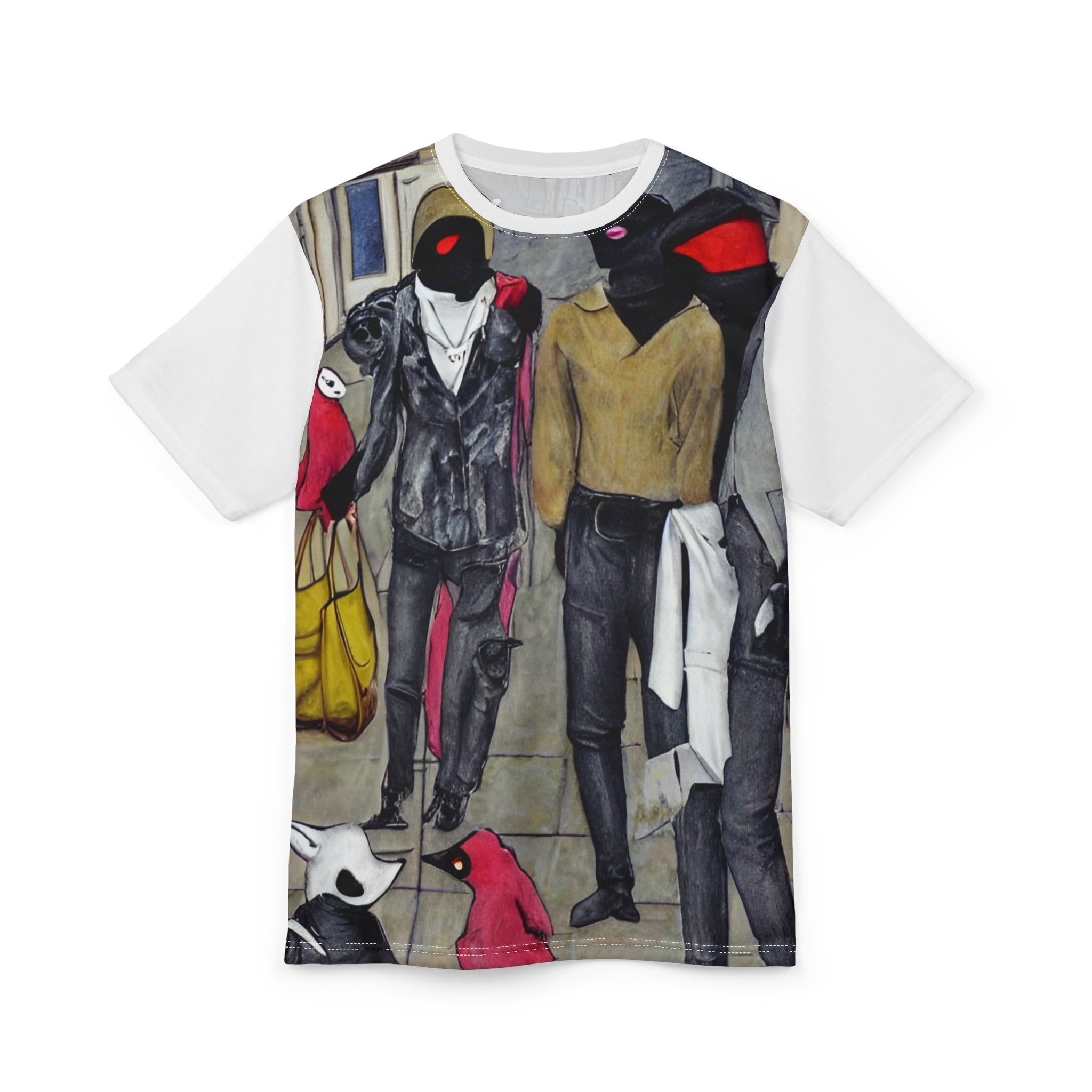Bird-Head Fashion Print Tee — Artistic Streetwear All-Over-Print