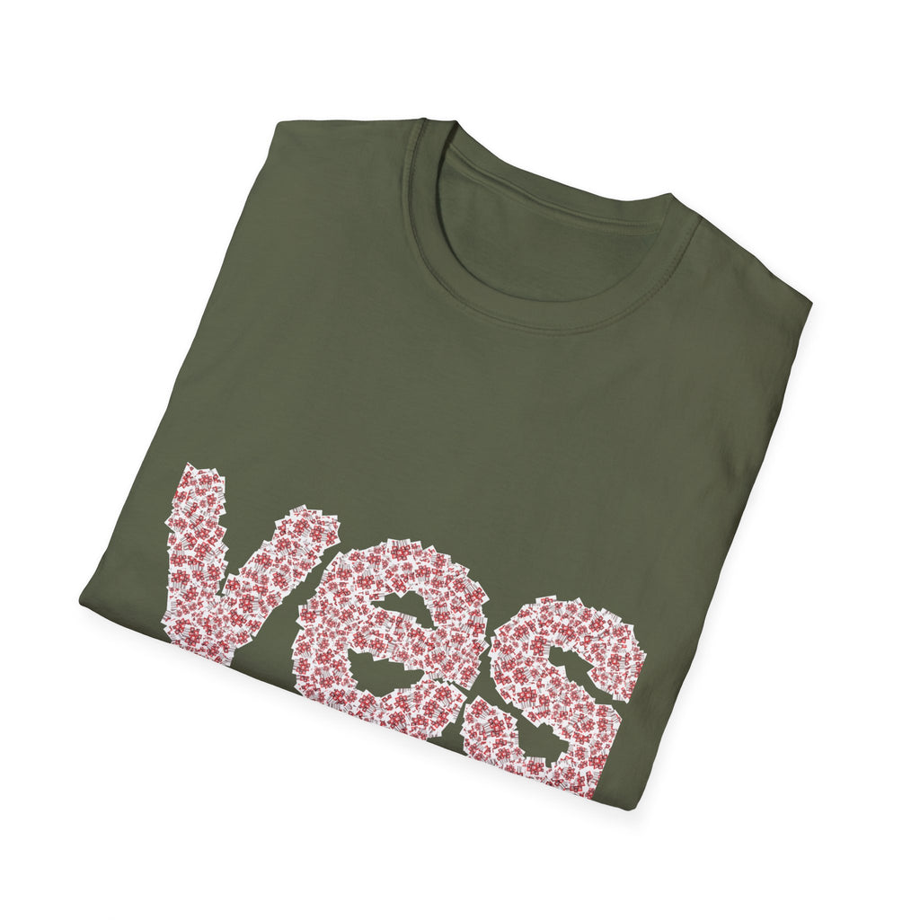 Yes Floral Graphic T-Shirt — Pink Petal Typography Tee