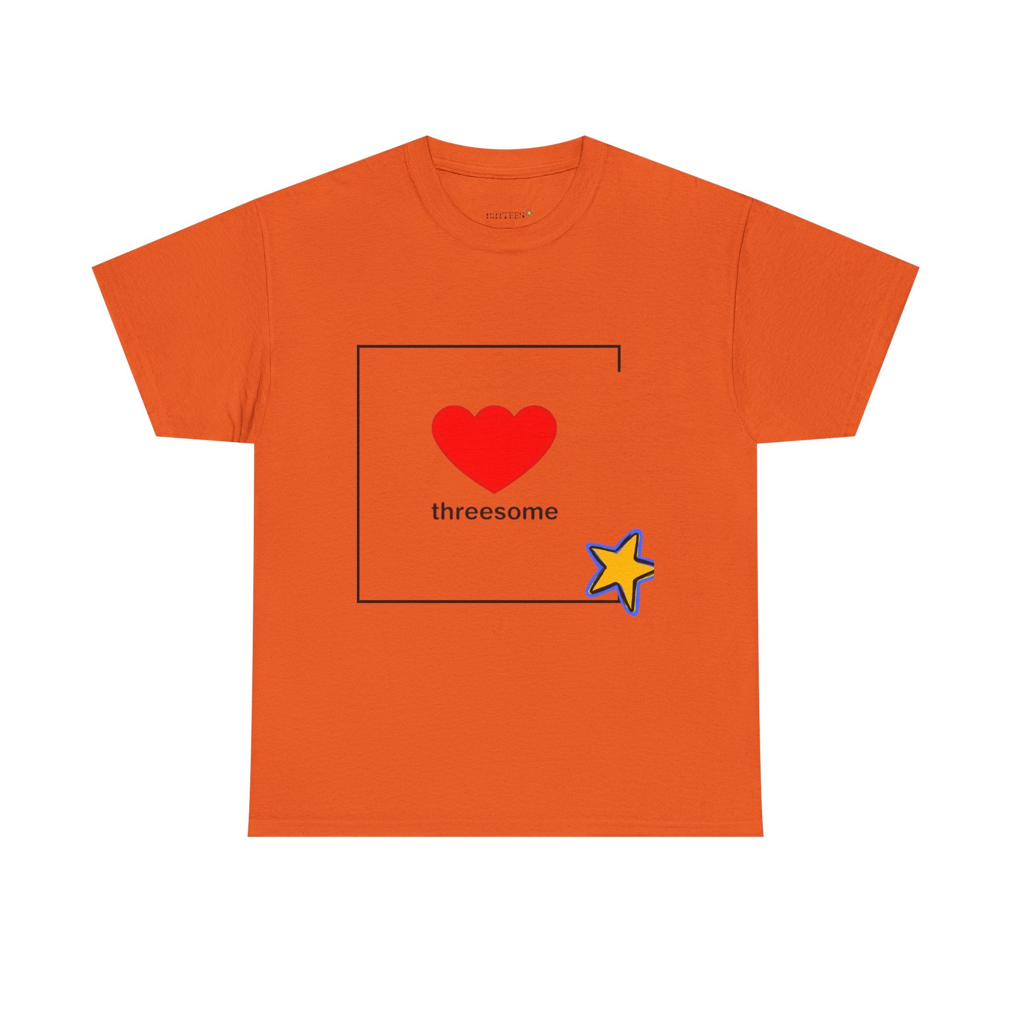 Threesome Heart Graphic Tee — Cute Star Accent Casual T-Shirt