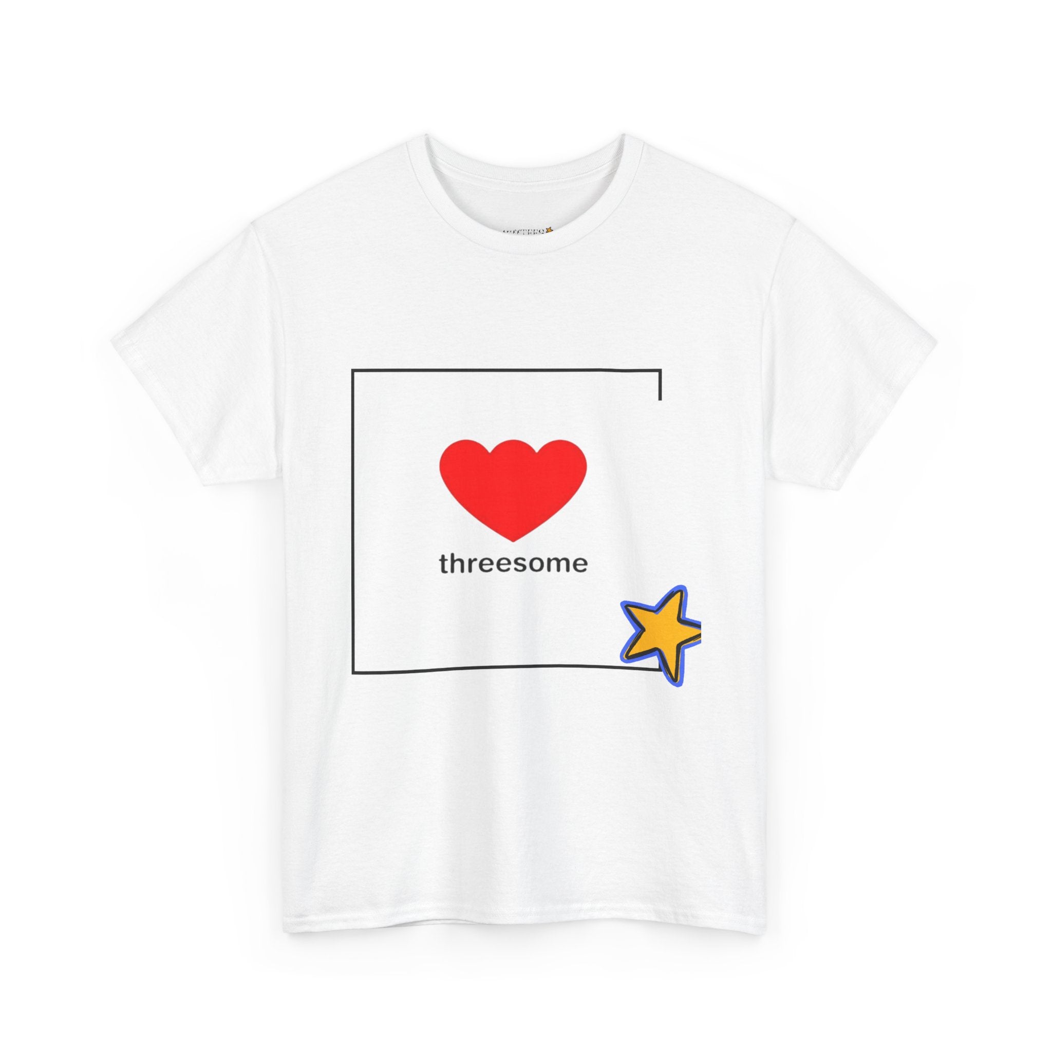 Threesome Heart Graphic Tee — Cute Star Accent Casual T-Shirt