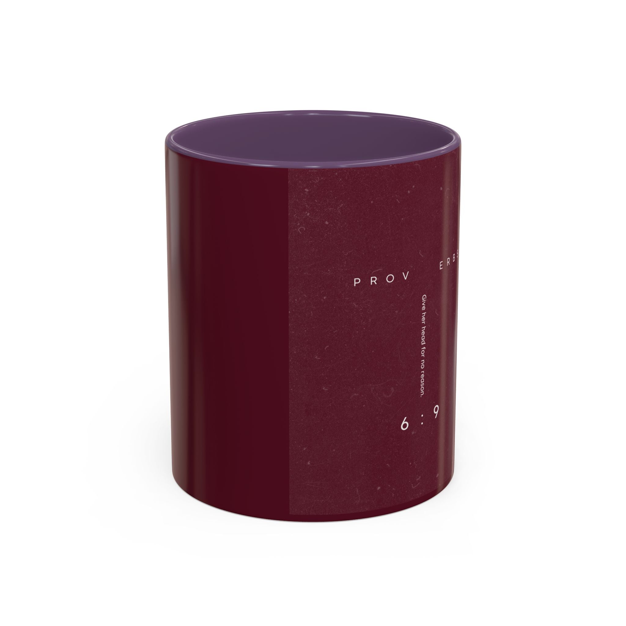 Proverbs 6:9 Burgundy Accent Coffee Mug – Inspirational Scripture Ceramic Mug