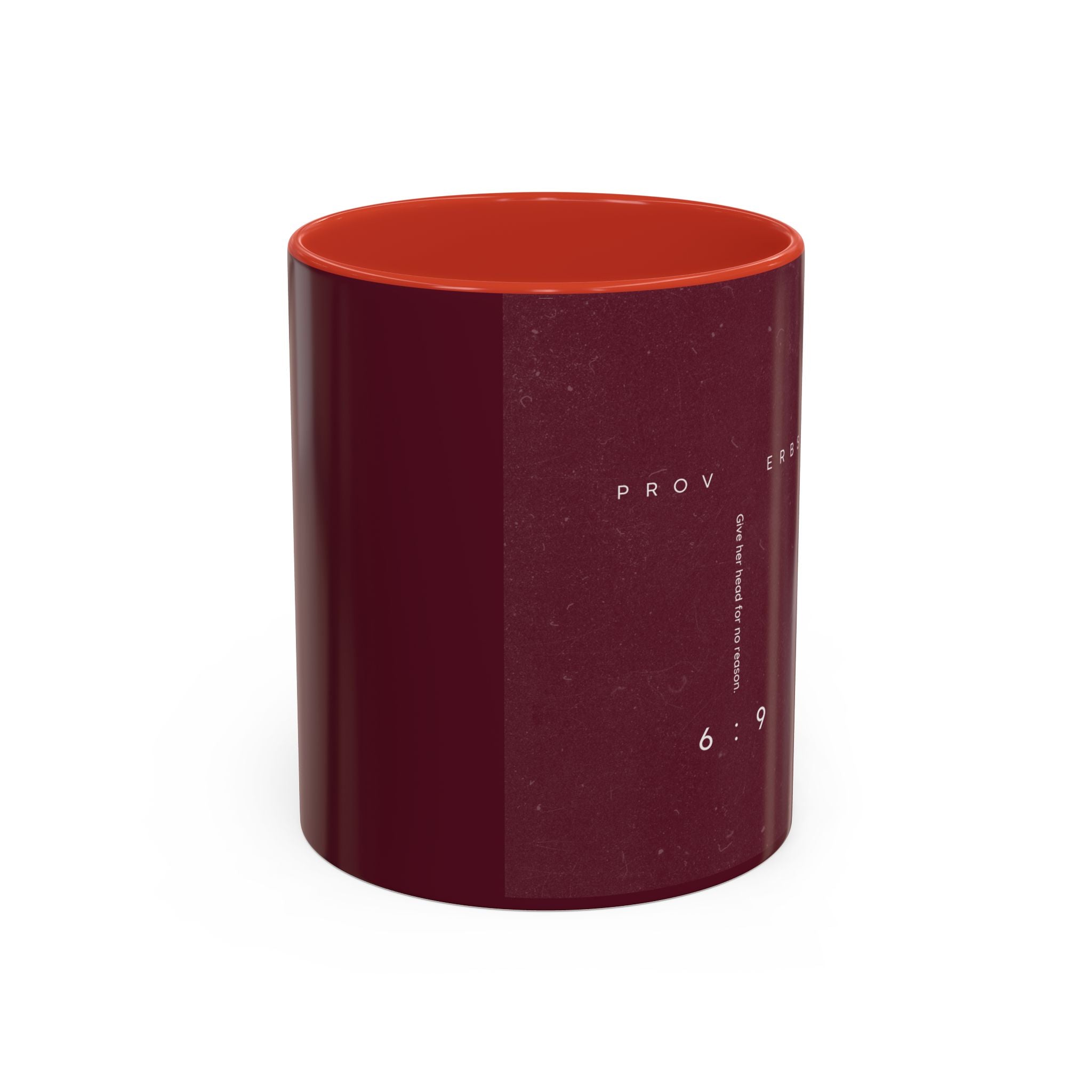 Proverbs 6:9 Burgundy Accent Coffee Mug – Inspirational Scripture Ceramic Mug