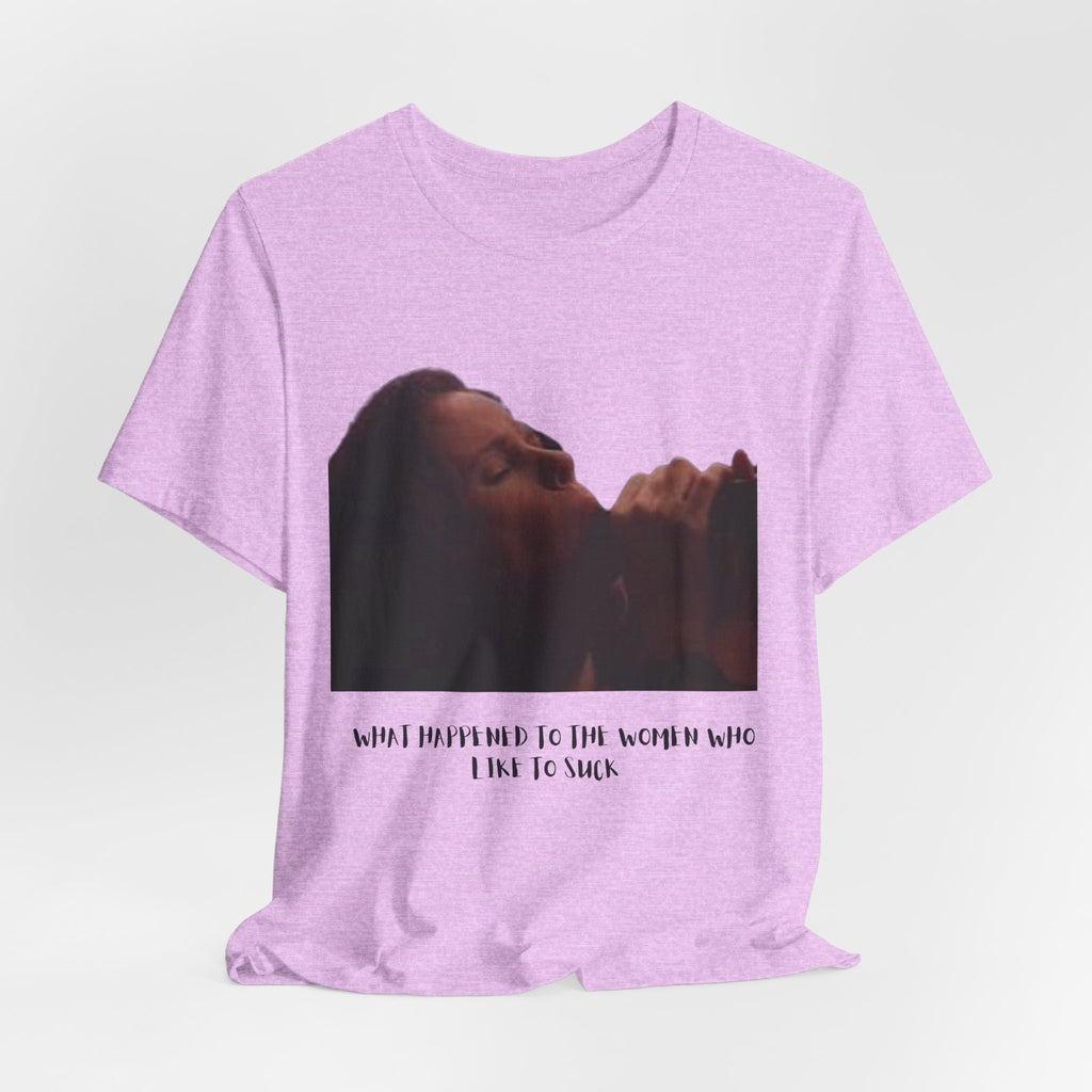 T‑Shirt — Vintage Moody Photo Tee with 'What I Happen to Be Nice to Suck' Text