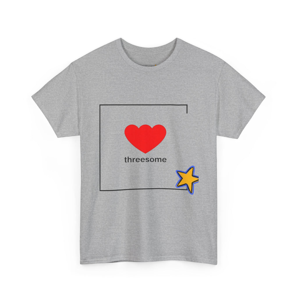 Threesome Heart Graphic Tee — Cute Star Accent Casual T-Shirt