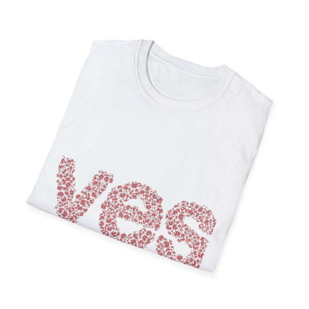 Yes Floral Graphic T-Shirt — Pink Petal Typography Tee