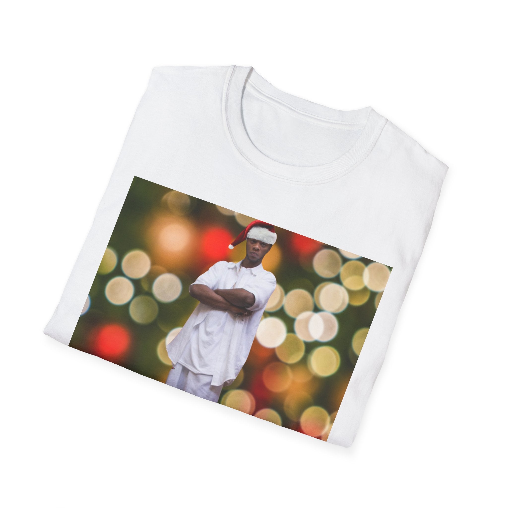 Holiday Bokeh Photo T-Shirt — Retro Photo Portrait Tee