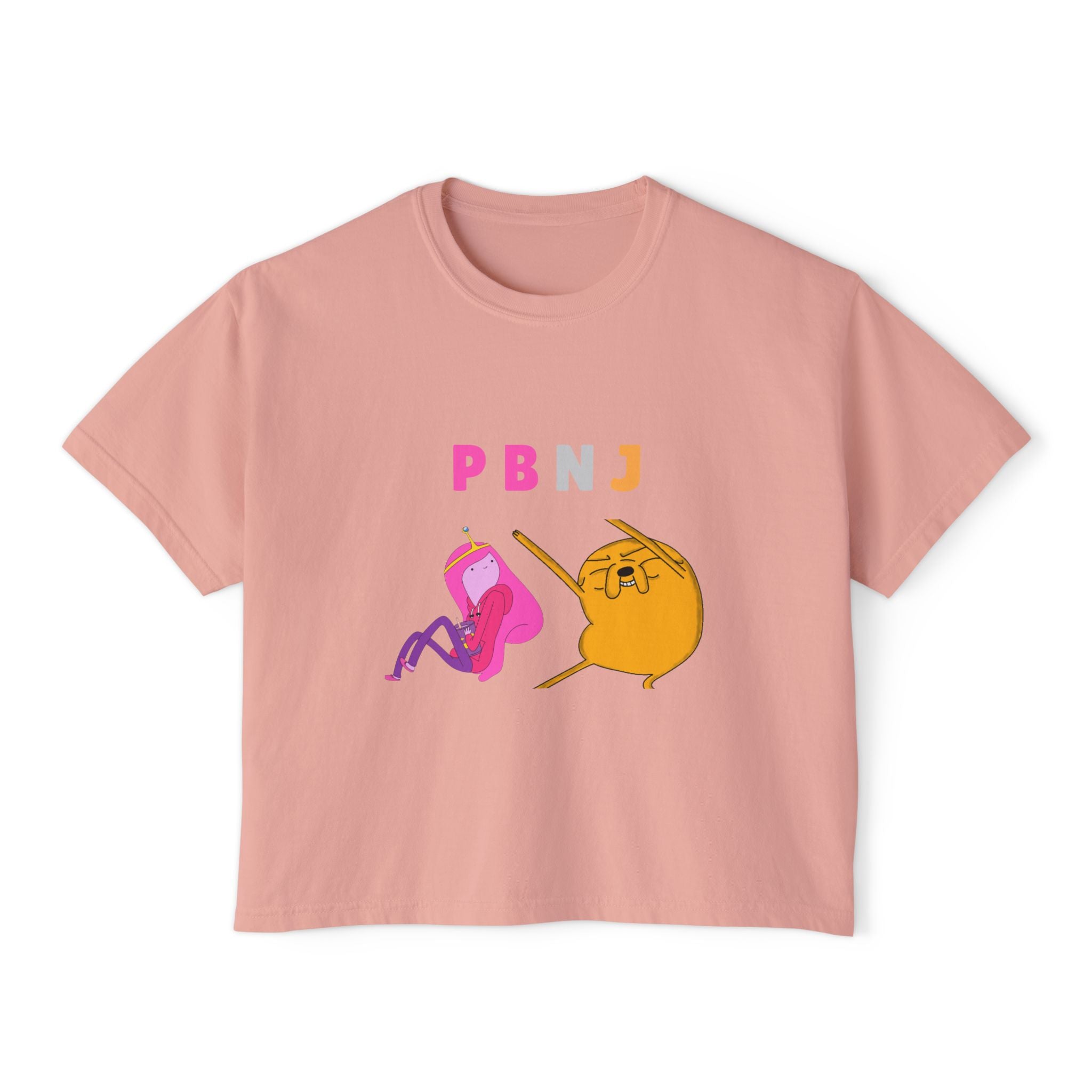PB&J Cartoon Women's Boxy Tee — Cute Peanut Butter & Jelly Graphic T-Shirt