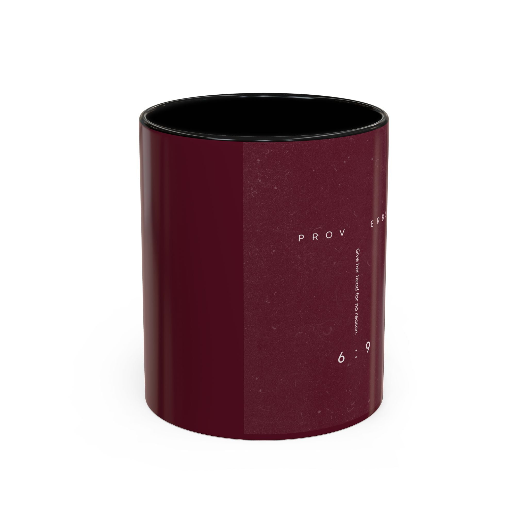 Proverbs 6:9 Burgundy Accent Coffee Mug – Inspirational Scripture Ceramic Mug