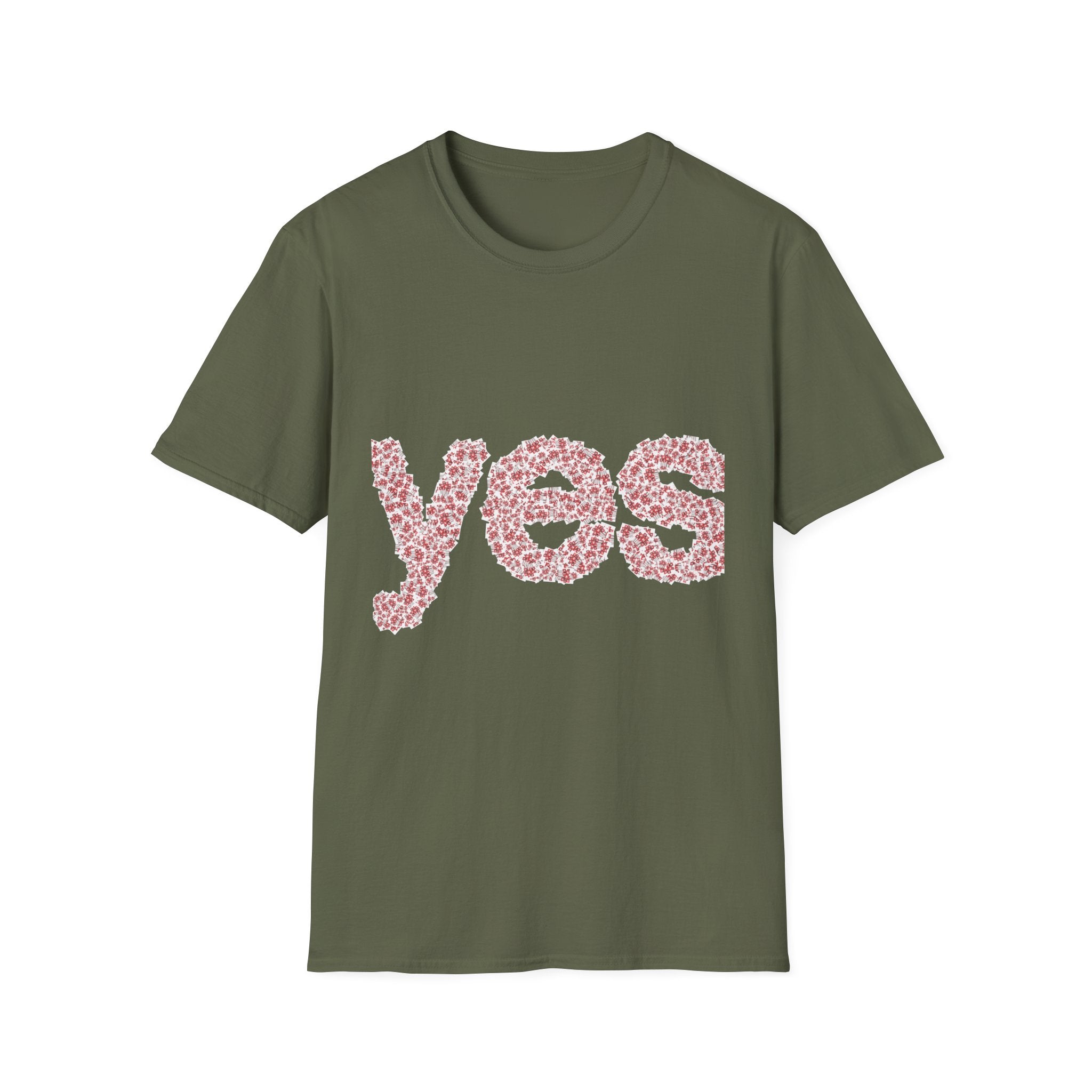 Yes Floral Graphic T-Shirt — Pink Petal Typography Tee