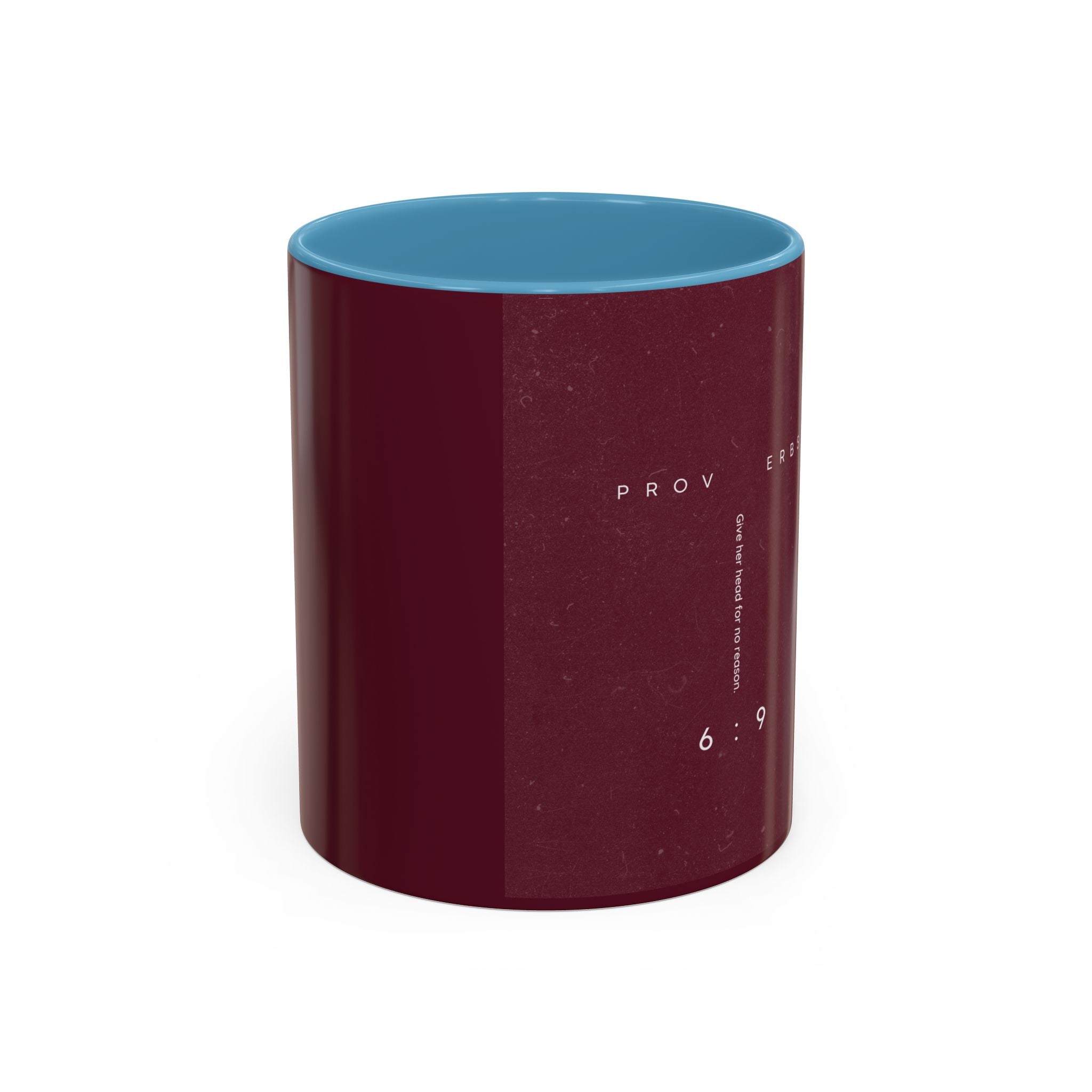 Proverbs 6:9 Burgundy Accent Coffee Mug – Inspirational Scripture Ceramic Mug