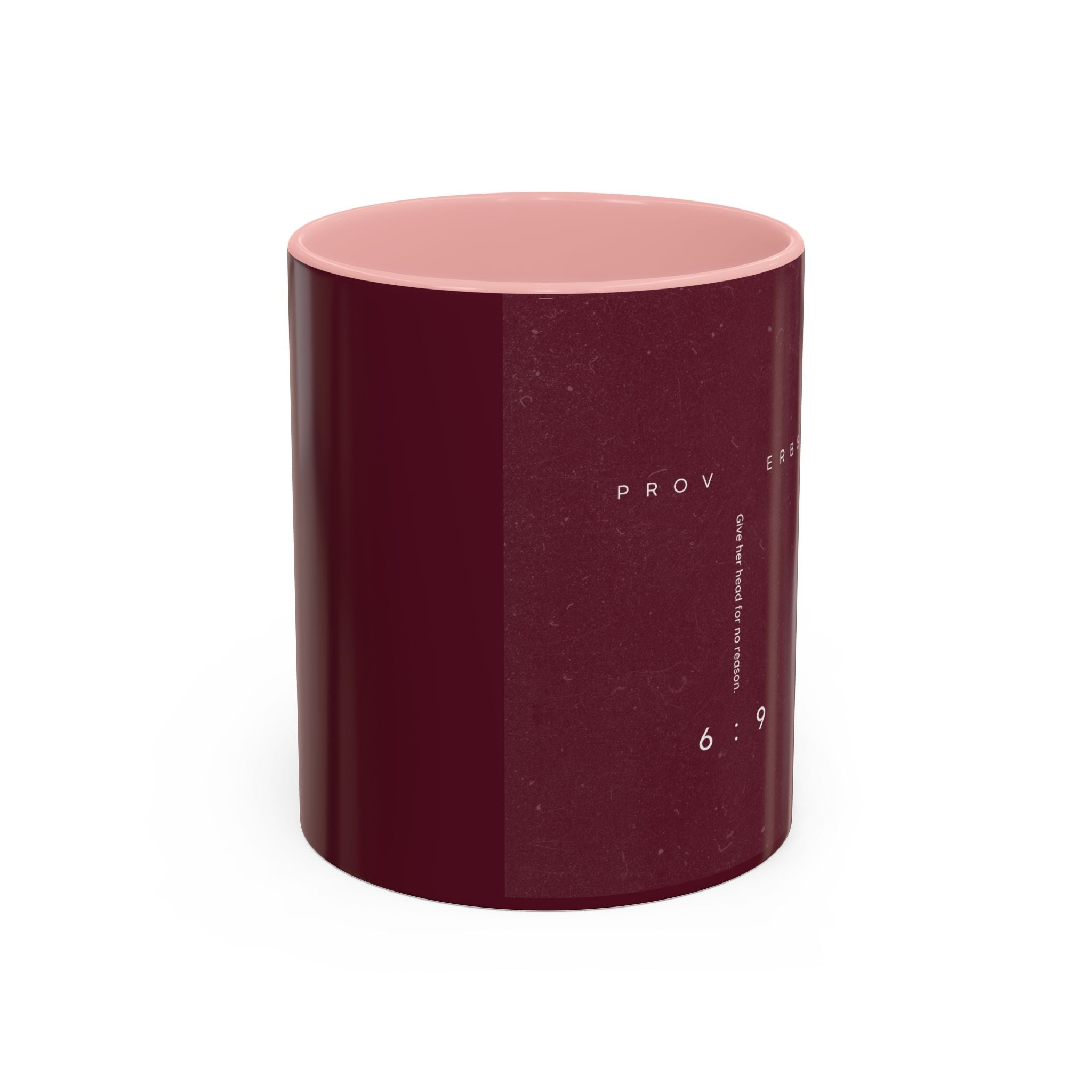 Proverbs 6:9 Burgundy Accent Coffee Mug – Inspirational Scripture Ceramic Mug