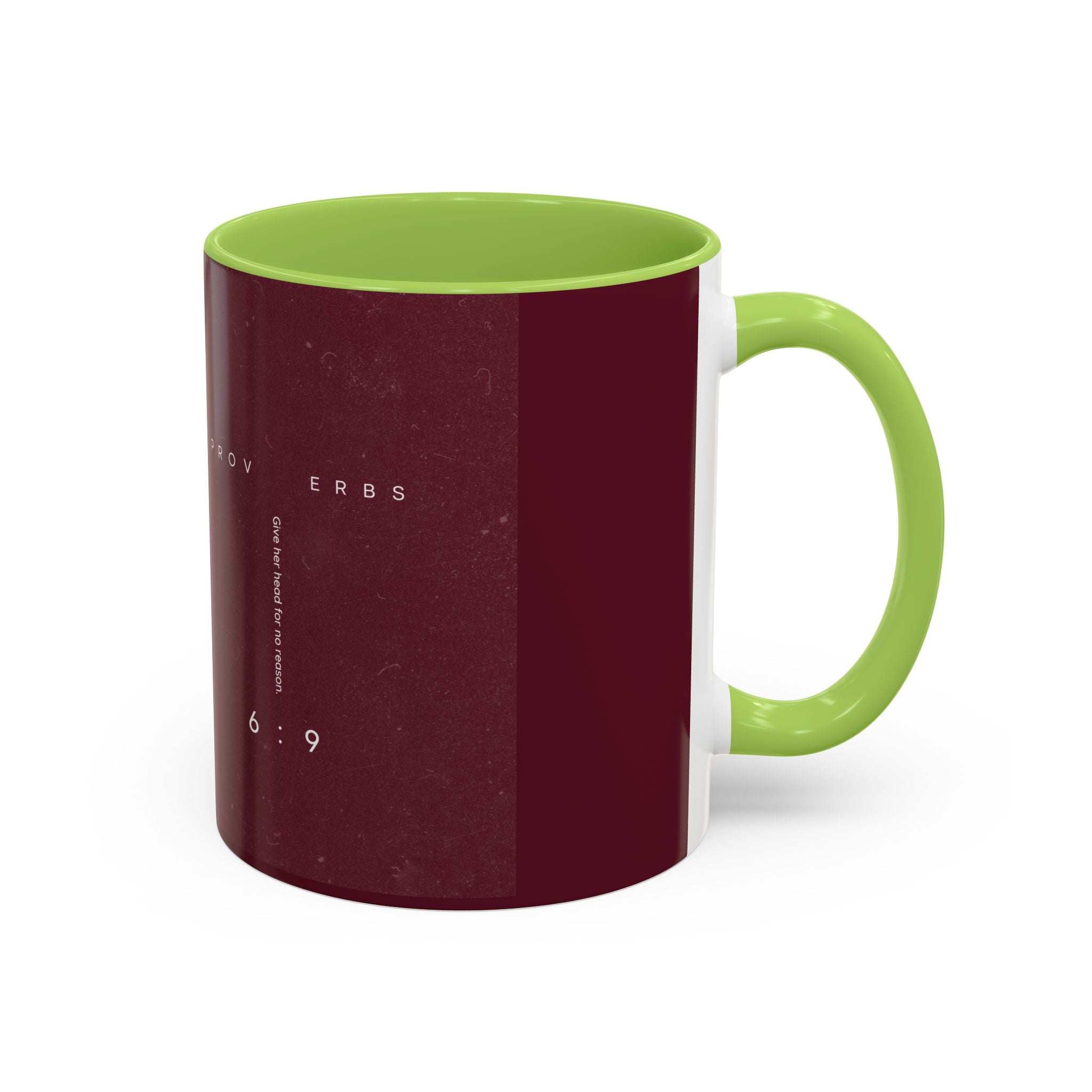 Proverbs 6:9 Burgundy Accent Coffee Mug – Inspirational Scripture Ceramic Mug