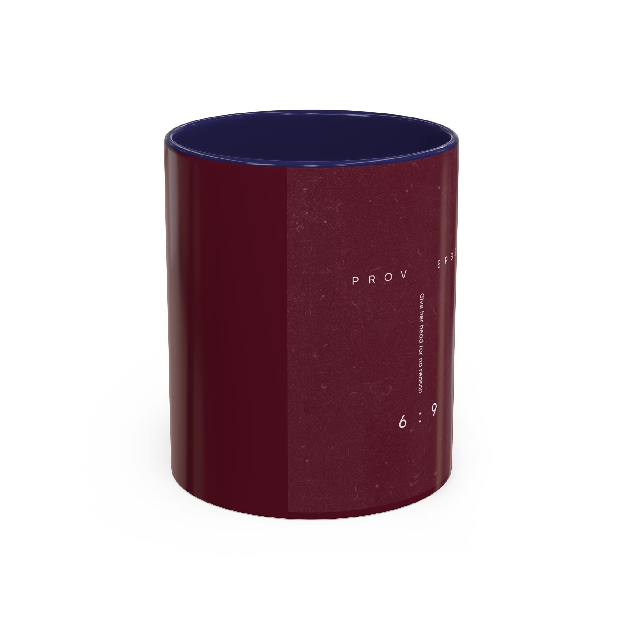 Proverbs 6:9 Burgundy Accent Coffee Mug – Inspirational Scripture Ceramic Mug