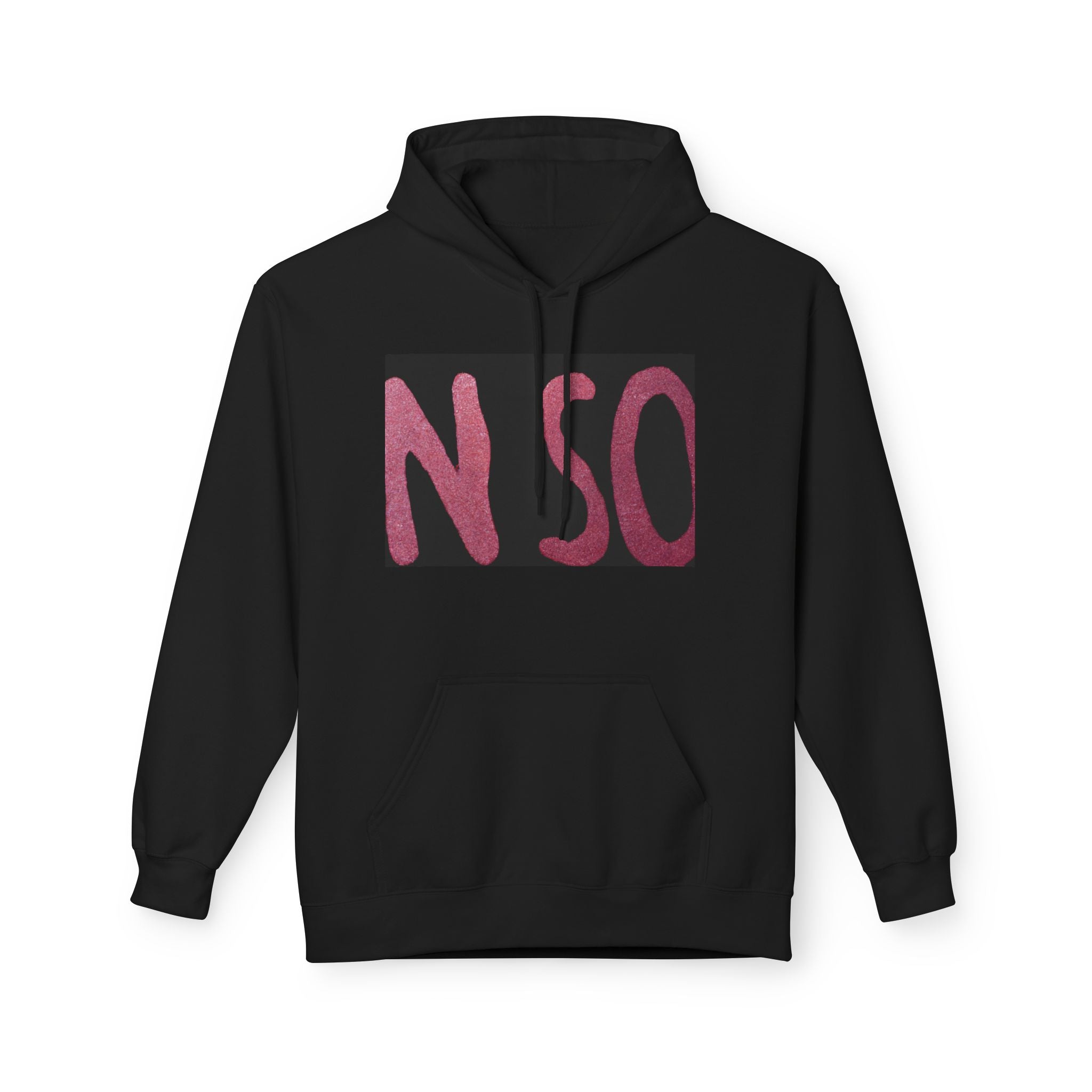 NSO Graphic Hoodie — Pink Brushstroke Logo Pullover