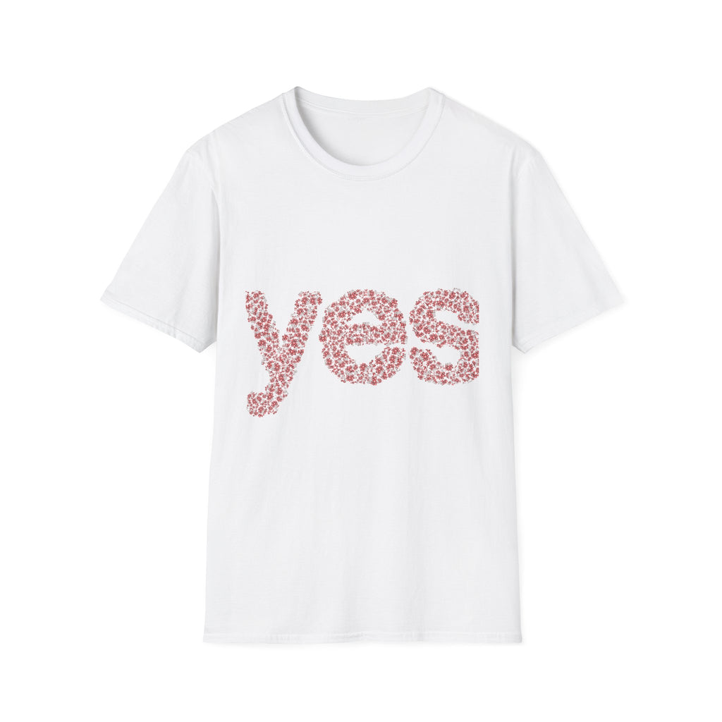 Yes Floral Graphic T-Shirt — Pink Petal Typography Tee