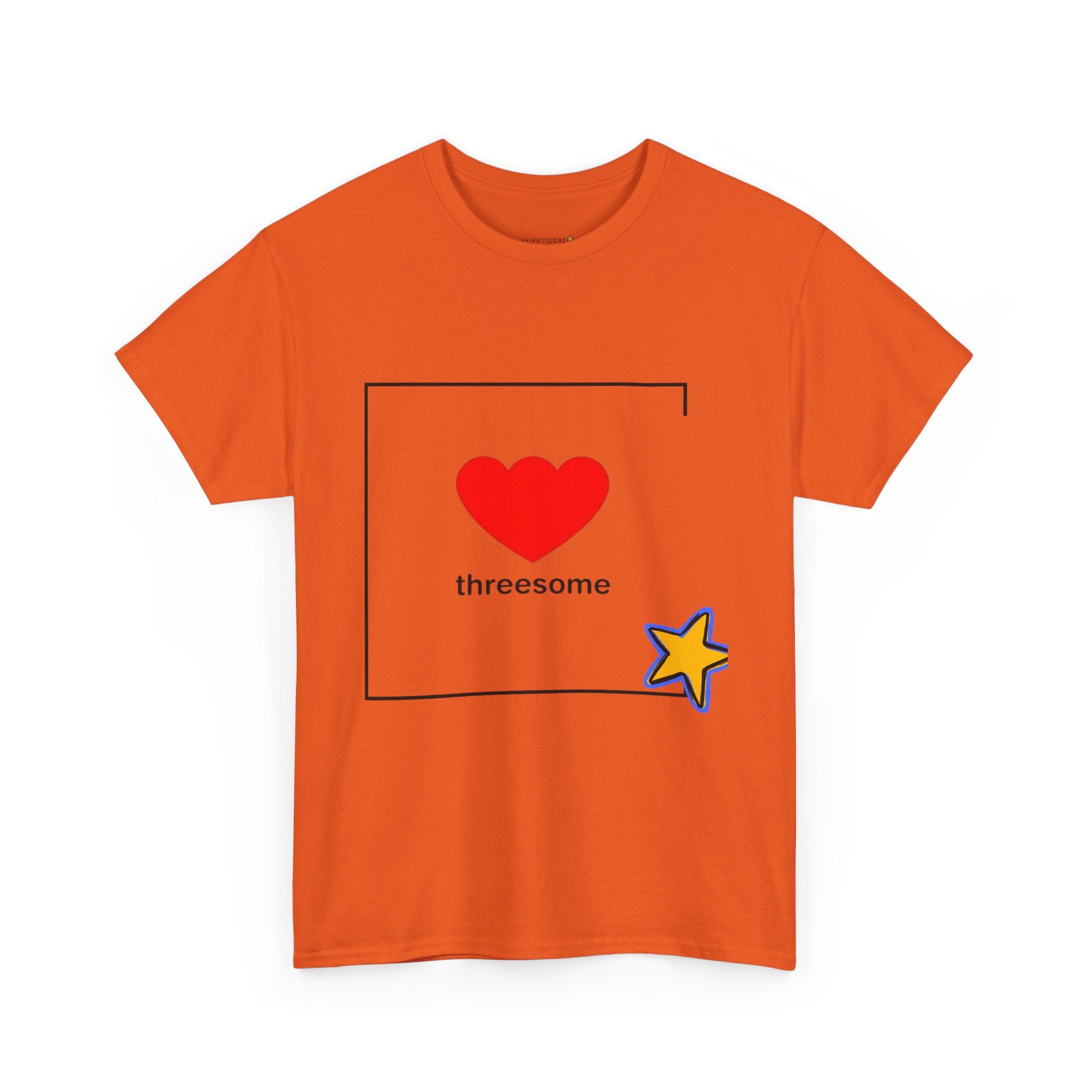 Threesome Heart Graphic Tee — Cute Star Accent Casual T-Shirt
