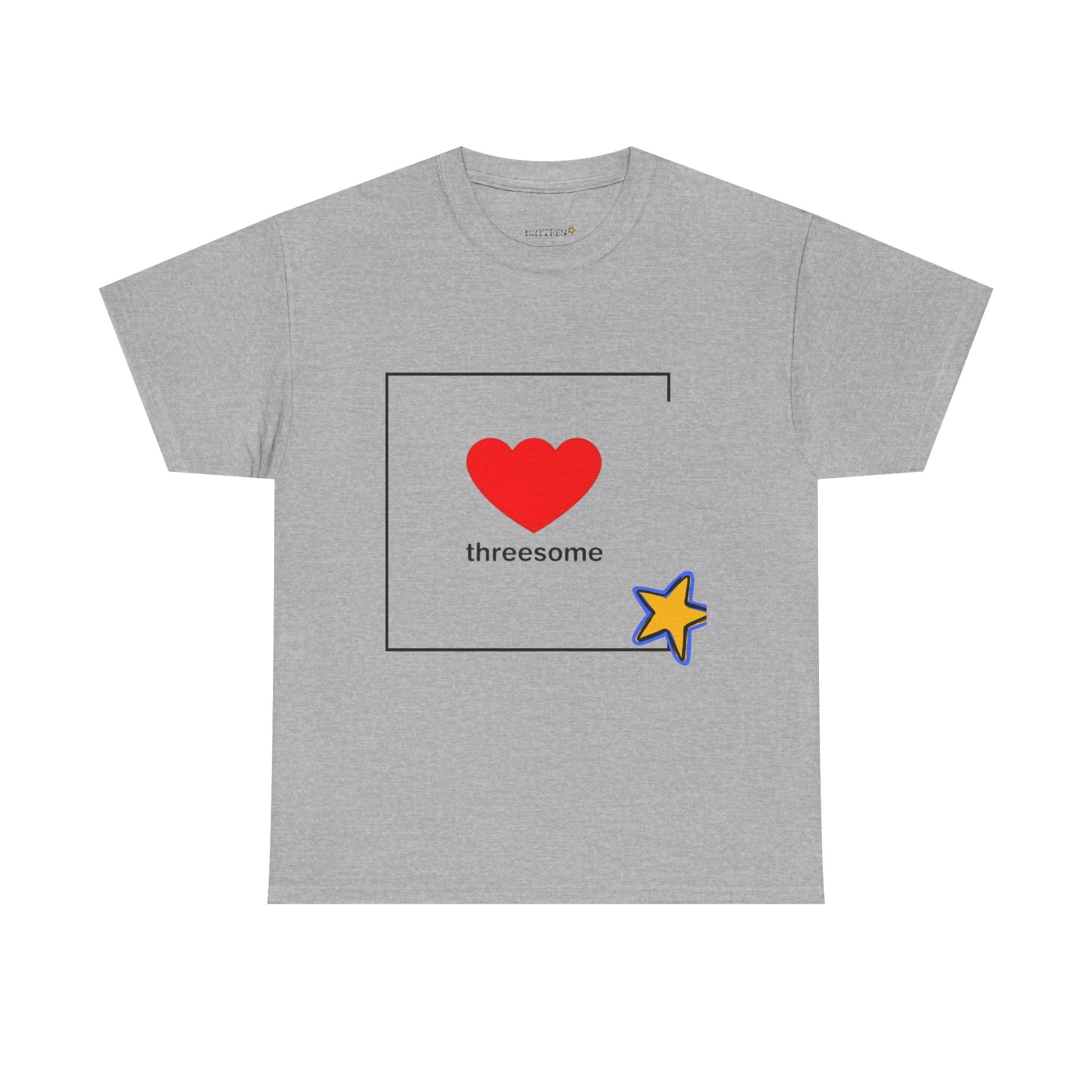 Threesome Heart Graphic Tee — Cute Star Accent Casual T-Shirt