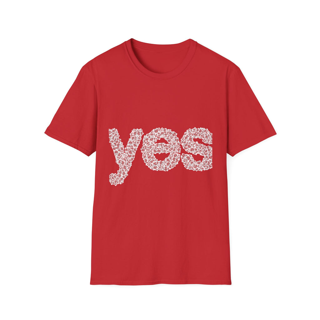 Yes Floral Graphic T-Shirt — Pink Petal Typography Tee