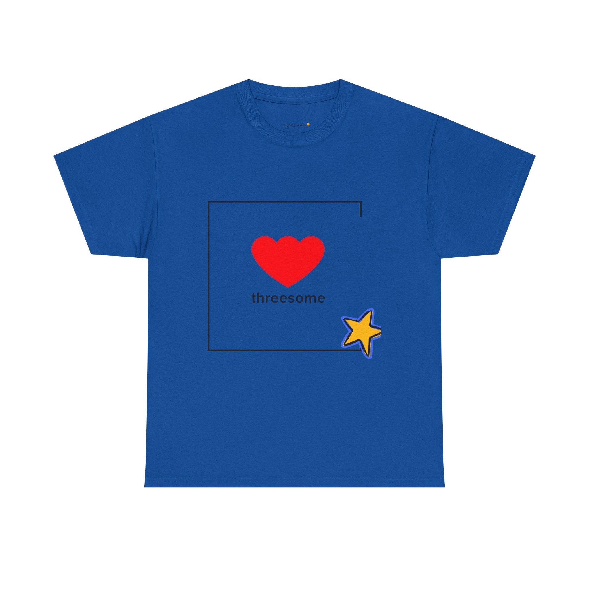 Threesome Heart Graphic Tee — Cute Star Accent Casual T-Shirt