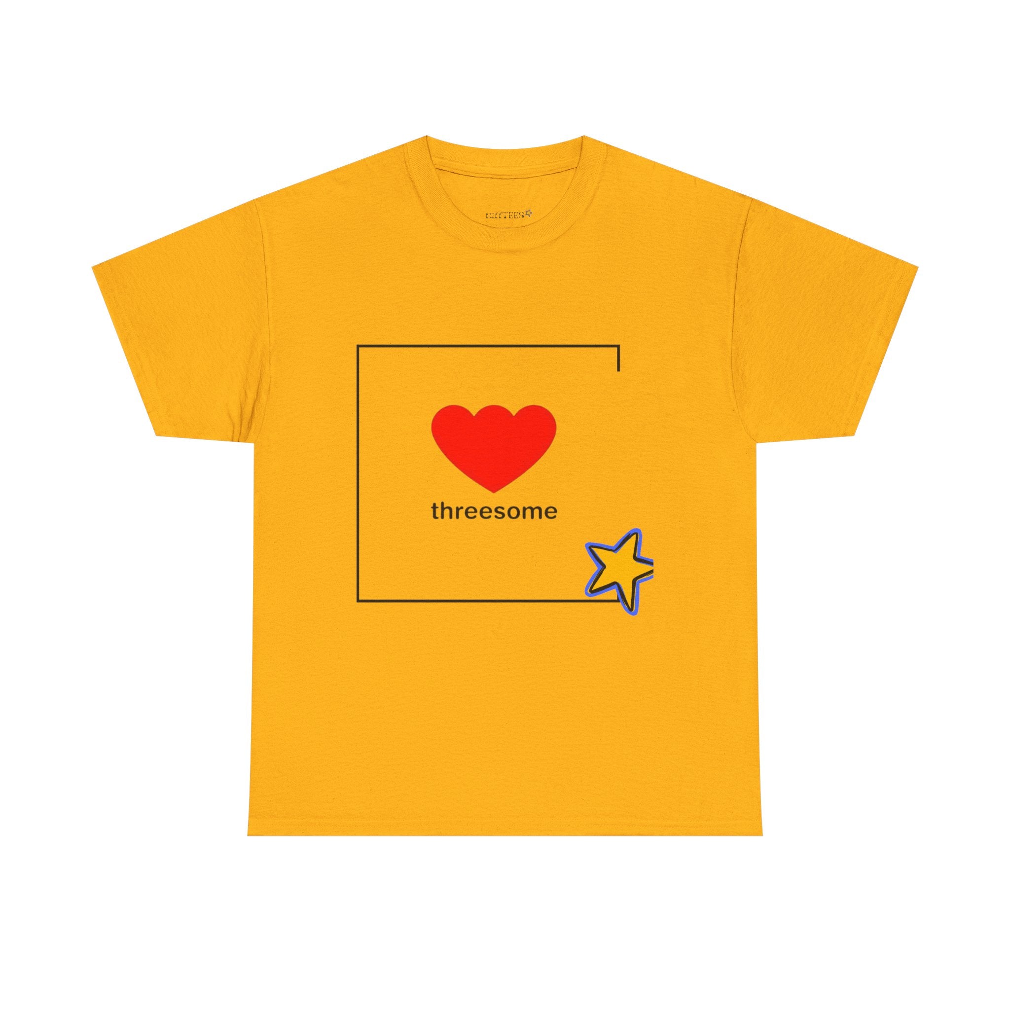 Threesome Heart Graphic Tee — Cute Star Accent Casual T-Shirt