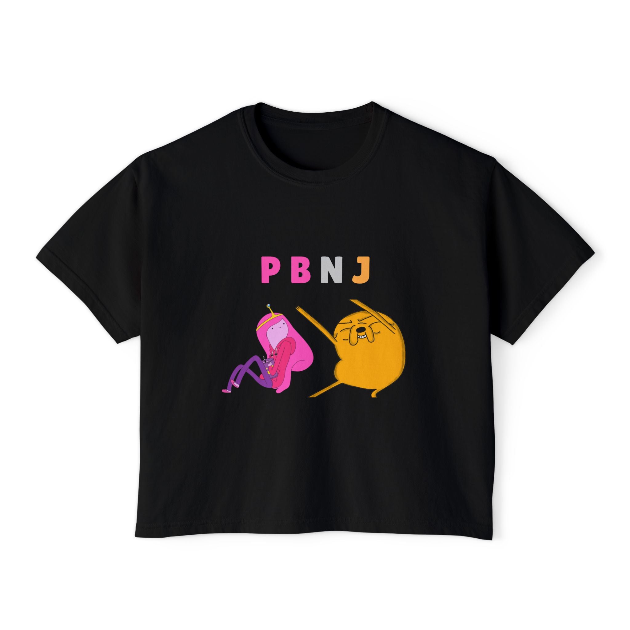 PB&J Cartoon Women's Boxy Tee — Cute Peanut Butter & Jelly Graphic T-Shirt