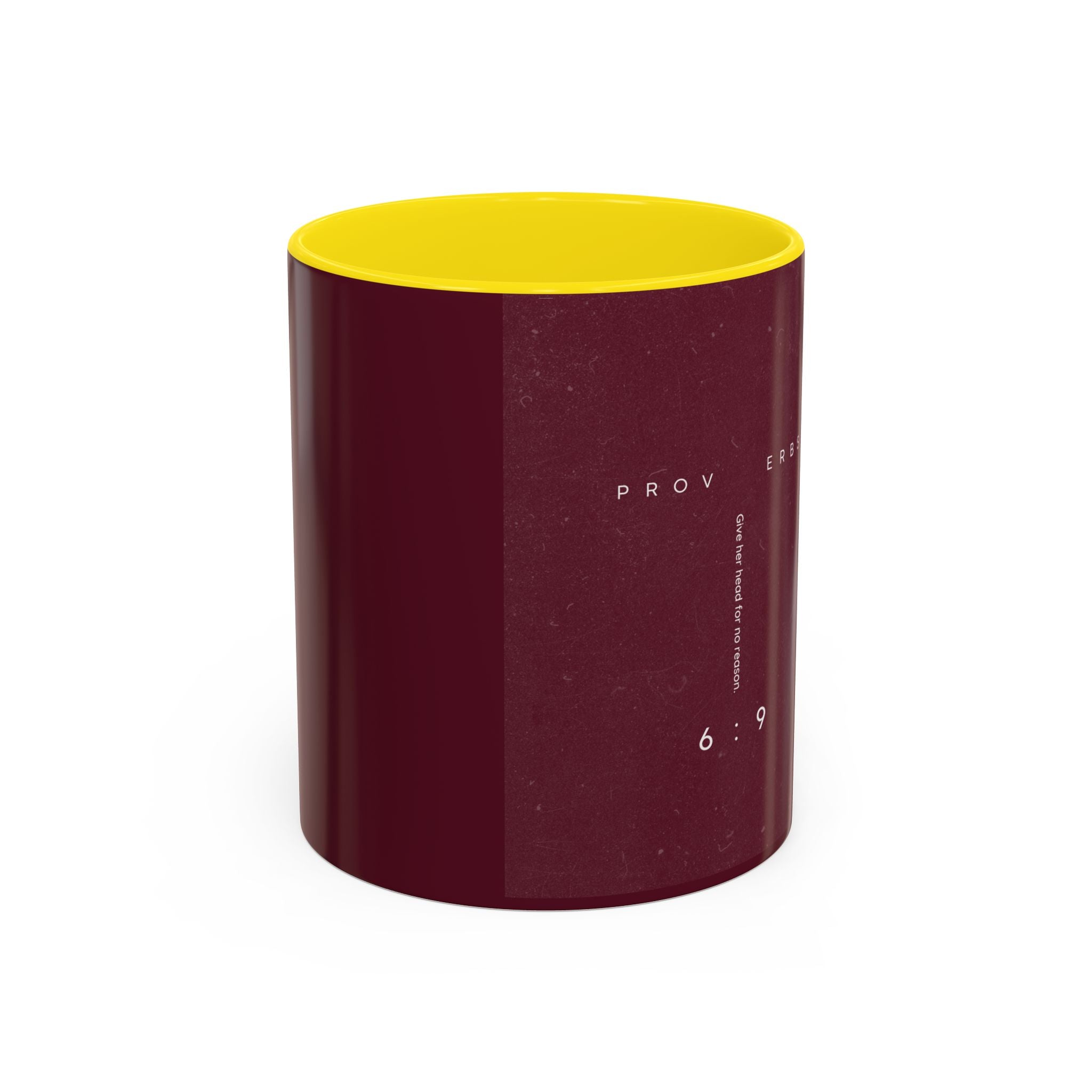 Proverbs 6:9 Burgundy Accent Coffee Mug – Inspirational Scripture Ceramic Mug